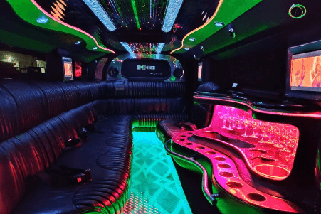 Inside of party limo